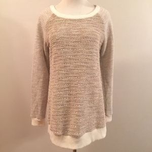 Liz Lange Maternity Sweater Metallic Neutral M
